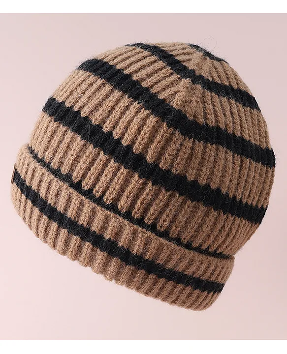 Babyhug Cable Knitted Woollen Cap Brown Online in India, Buy at