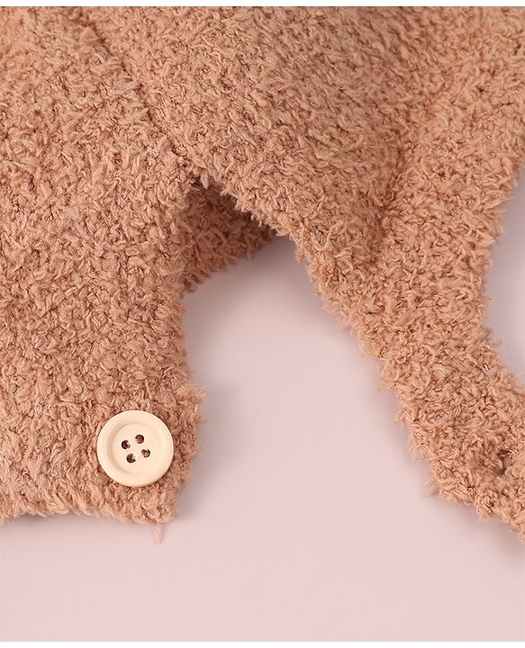 Babyhug Woollen Cap with Pom Pom - Brown