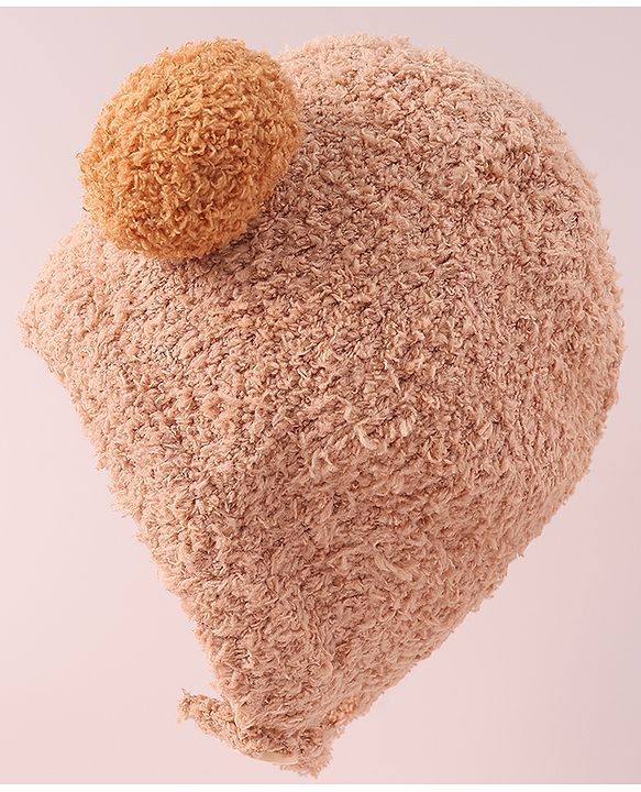 Babyhug Woollen Cap with Pom Pom - Brown