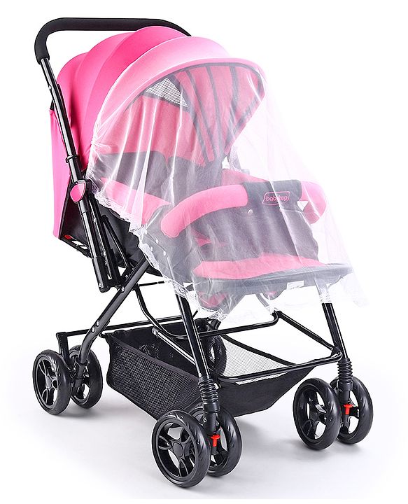 Babyhug Symphony Stroller With Reverisble Handle & Mosquito Net - Pink