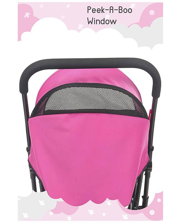 Babyhug Symphony Stroller With Reverisble Handle & Mosquito Net - Pink