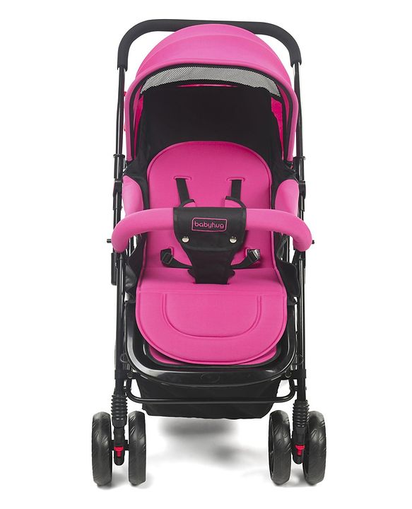 Babyhug Symphony Stroller With Reverisble Handle & Mosquito Net - Pink