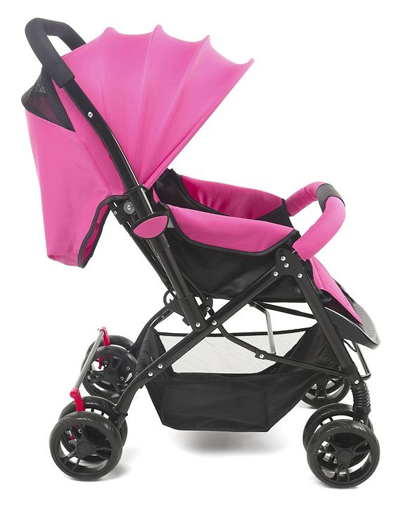Babyhug Symphony Stroller With Reverisble Handle & Mosquito Net - Pink