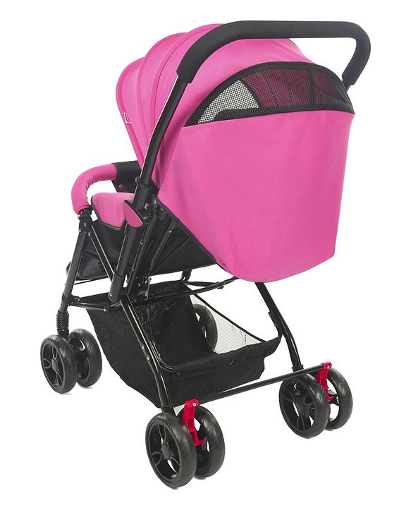 Babyhug Symphony Stroller With Reverisble Handle & Mosquito Net - Pink