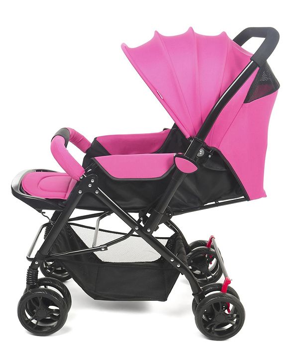 Babyhug Symphony Stroller With Reverisble Handle & Mosquito Net - Pink