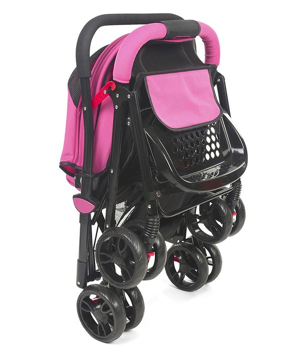 Babyhug Symphony Stroller With Reverisble Handle & Mosquito Net - Pink