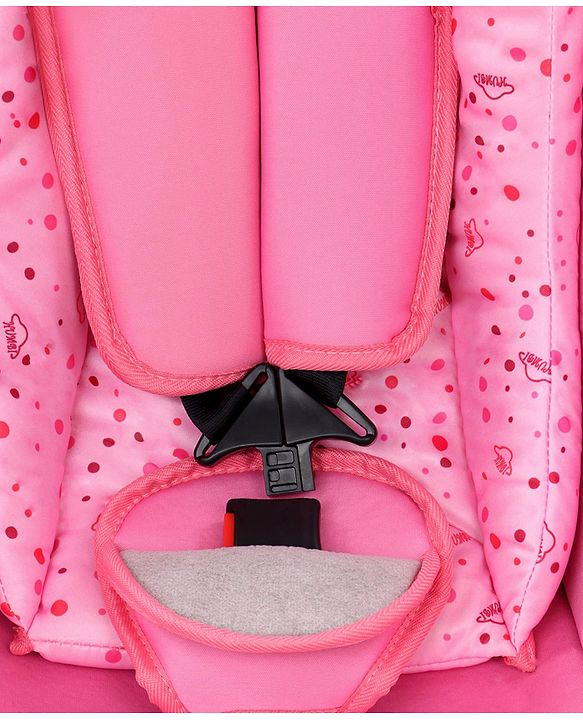 Babyhug Onyx Car Seat Cum Carry Cot With Rocking Base & Aluminium Handle - Pink - 67 x 42 x 55 cm Pink