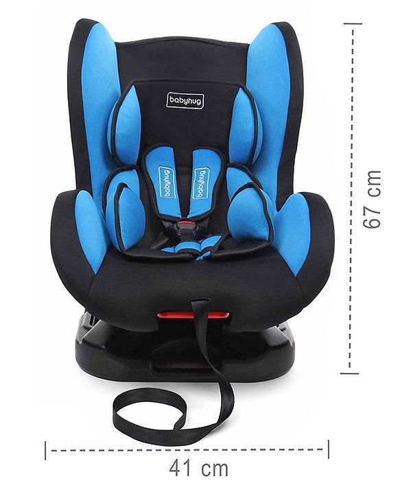 Babyhug Cruise Convertible Reclining Car Seat with Side Impact Protection - Blue & Black