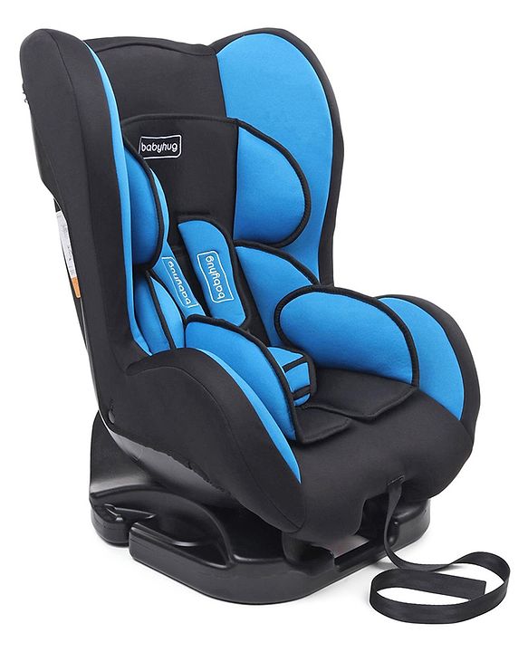 Babyhug Cruise Convertible Reclining Car Seat with Side Impact Protection - Blue & Black