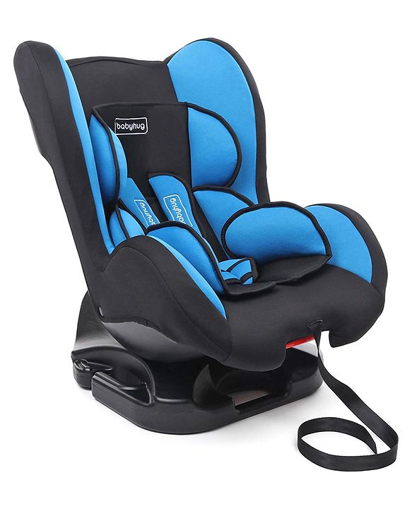 Babyhug Cruise Convertible Reclining Car Seat with Side Impact Protection - Blue & Black