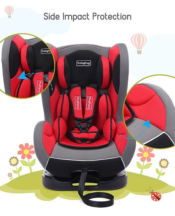 Babyhug Cruise Convertible Reclining Car Seat with Side Impact Protection - Blue & Black