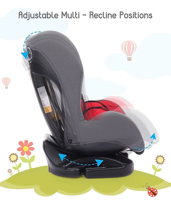 Babyhug Cruise Convertible Reclining Car Seat with Side Impact Protection - Blue & Black
