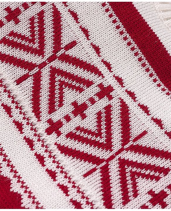 Babyhug Knitted Full Sleeves Pullover   Sweater Set with Aztec Design - Red