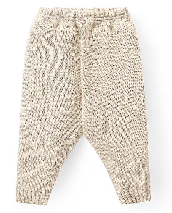 Babyhug Knit Full Sleeves Sweater Set Aztec Design - Beige