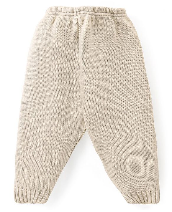 Babyhug Knit Full Sleeves Sweater Set Aztec Design - Beige