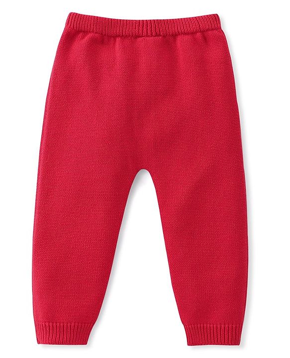 Babyhug Knitted Full Raglan  Sleeves Pullover Sweater Set with Cap &  Christmas Tree Design - Red