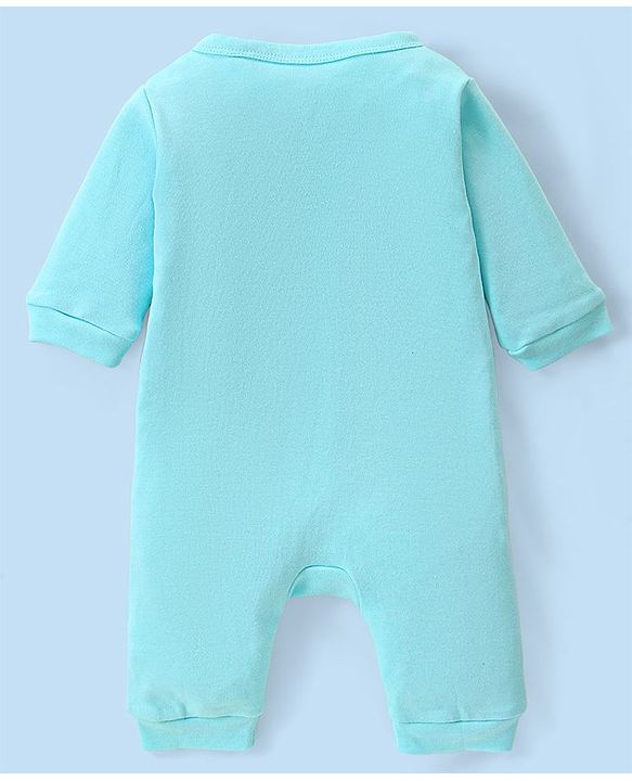 Babyhug Disney Interlock Knit Full Sleeves Sleep Suits With Winnie The Pooh Graphics Pack Of 2 - White & Blue