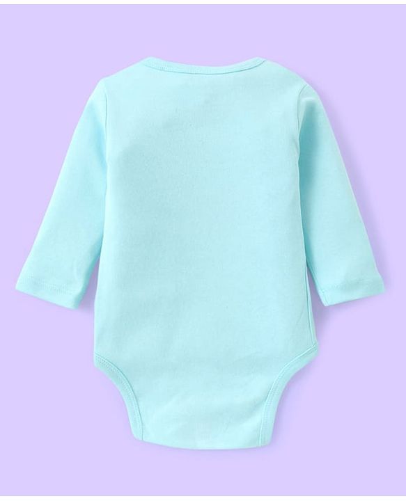 Babyhug Disney Interlock Knit Full Sleeves Striped & Winnie The Pooh Graphics Onesies Pack of 3 - Light Blue & White