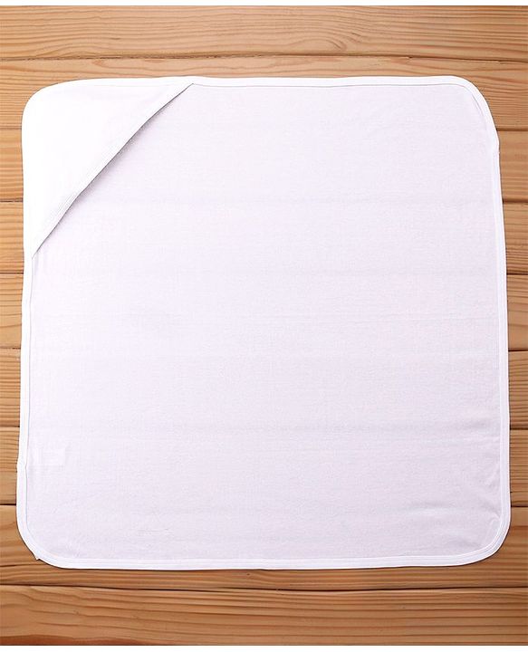 Babyhug Terry Interlock Hooded Towel L 75 x B 75 cm - White