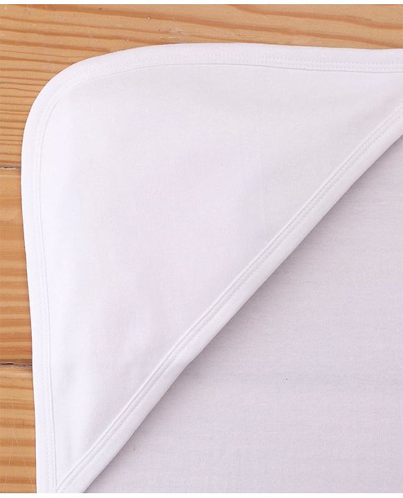 Babyhug Terry Interlock Hooded Towel L 75 x B 75 cm - White