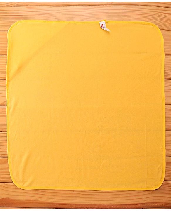 Babyhug Hooded Terry Towel Tiger Embroidery L 75 x B 75 cm - Yellow