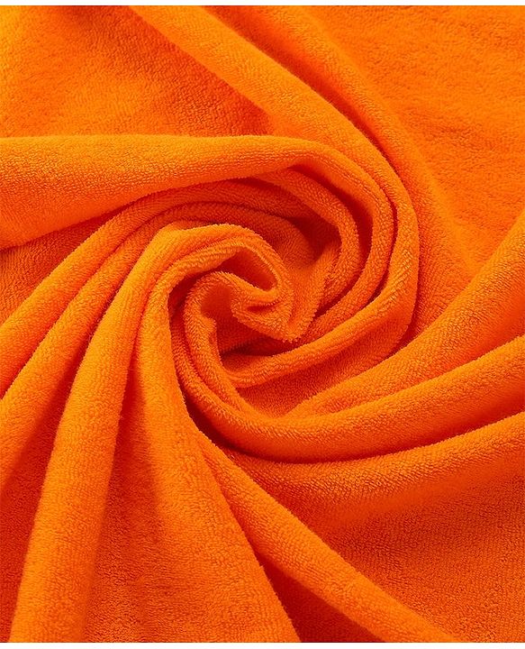 Babyhug Terry Hooded Towel Bear Embroidery - Orange