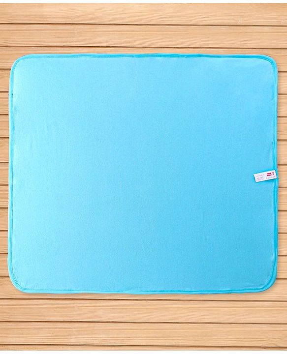 Babyhug Terry Hooded Towel with Bear Patch Detailing L 75 x B 75 cm - Aqua Blue