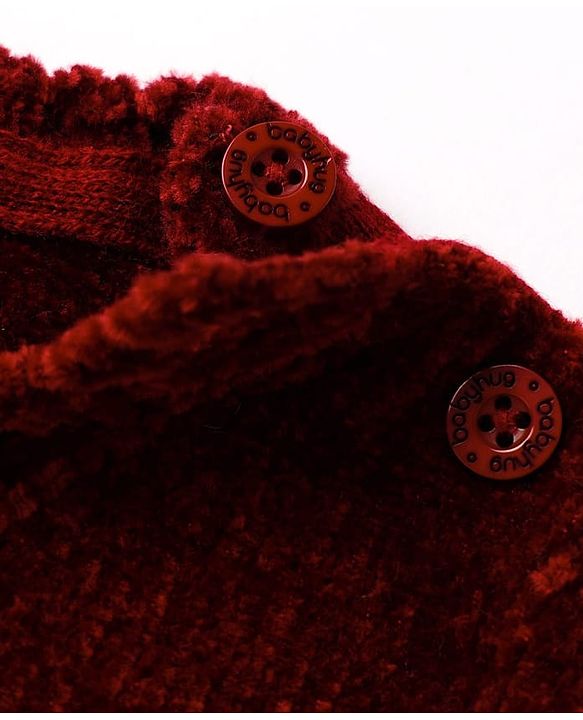 Babyhug Knitted Full Sleeves Soft Chenille Yarn Pullover Sweater With Sequin Detailing - Maroon