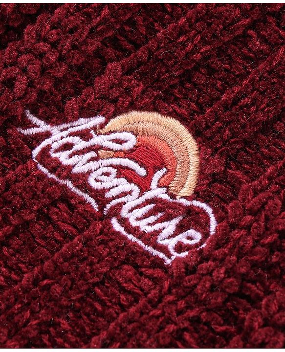 Babyhug Knitted Full Sleeves Front Open Sweater with Text Embroidery - Maroon