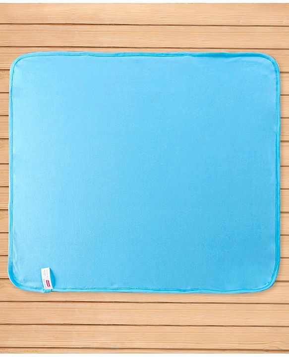 Babyhug Terry Hooded Towel with Whale Patch Detailing L 75 x B 75 cm - Aqua Blue