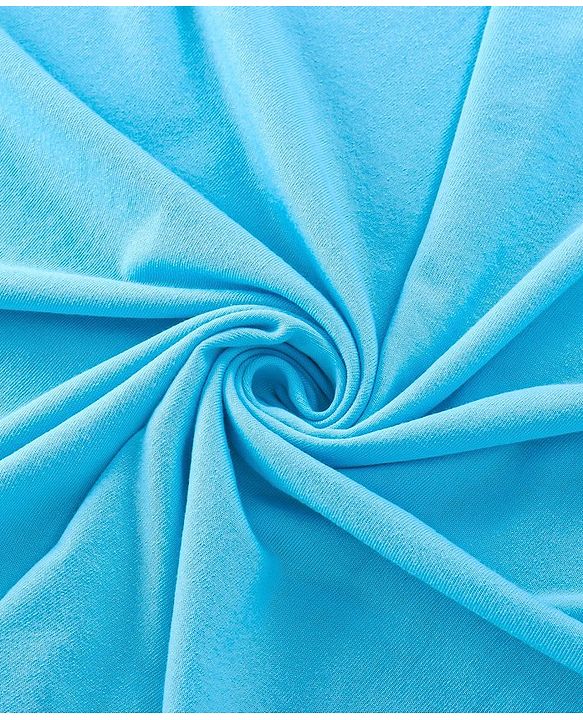 Babyhug Terry Hooded Towel with Whale Patch Detailing L 75 x B 75 cm - Aqua Blue