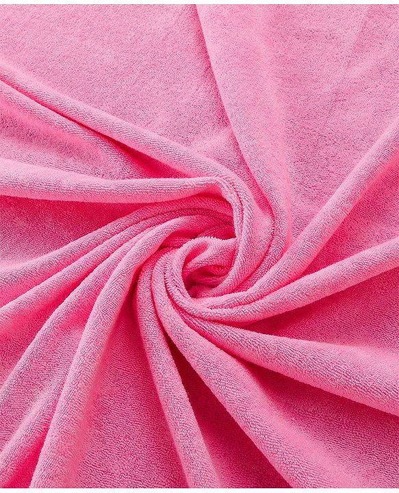 Babyhug Terry Hooded Towel Rainbow Embroidery L 75 x B 75 cm - Pink