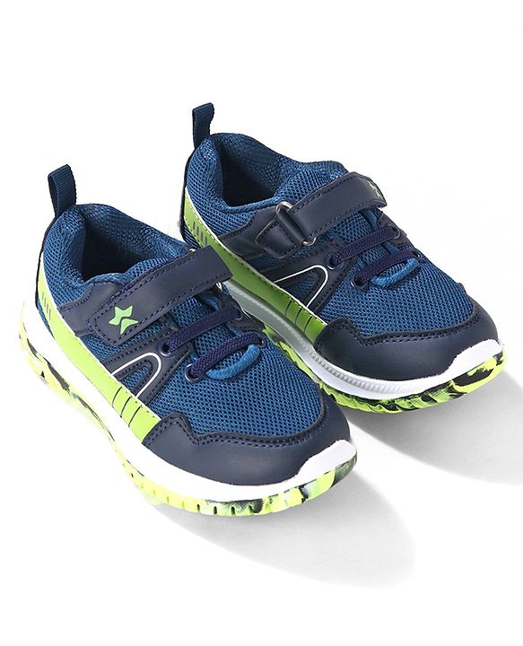 Cute Walk by Babyhug Color Block Sports Shoes with Velcro Closure - Blue