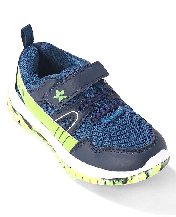 Cute Walk by Babyhug Color Block Sports Shoes with Velcro Closure - Blue