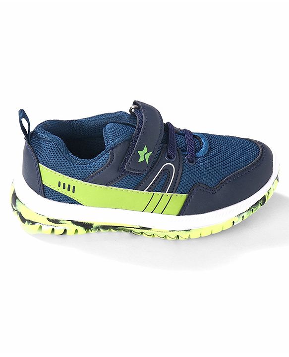 Cute Walk by Babyhug Color Block Sports Shoes with Velcro Closure - Blue
