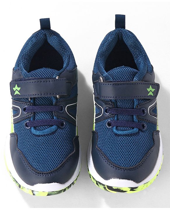Cute Walk by Babyhug Color Block Sports Shoes with Velcro Closure - Blue
