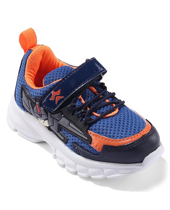 Cute Walk by Babyhug Sneakers With Velcro Closure with Cartoon Applique - Blue
