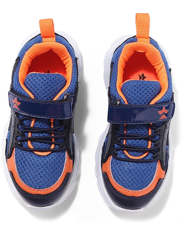 Cute Walk by Babyhug Sneakers With Velcro Closure with Cartoon Applique - Blue