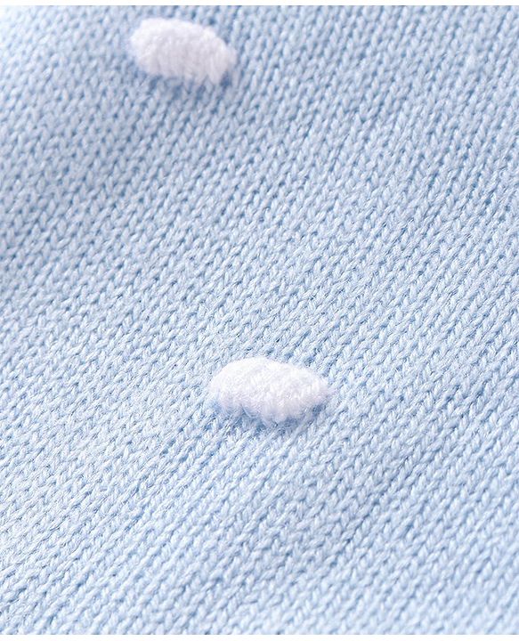 Babyhug Knit Full Sleeves Hooded Sweater with Ear Applique - Blue