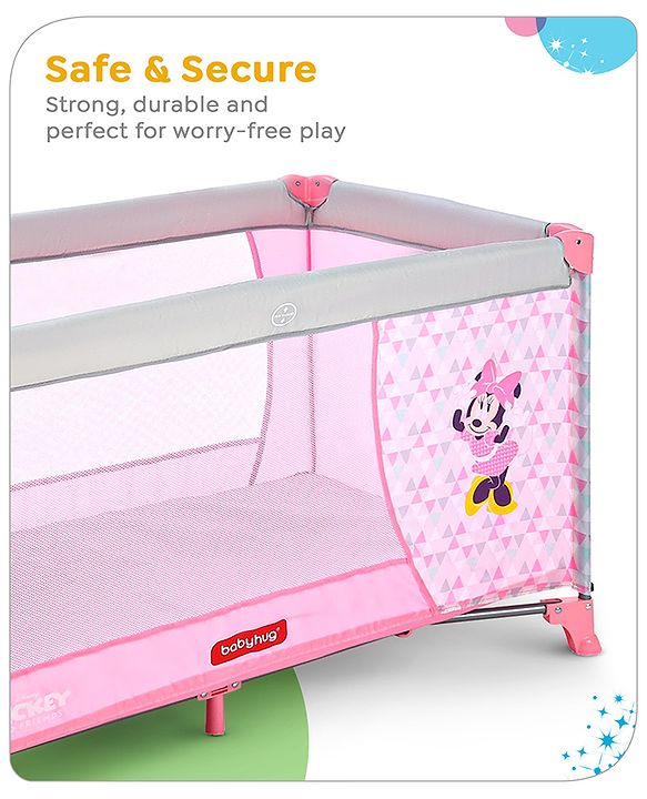 Babyhug Disney Minnie Printed Playpen - Pink