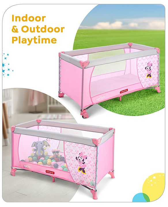 Babyhug Disney Minnie Printed Playpen - Pink