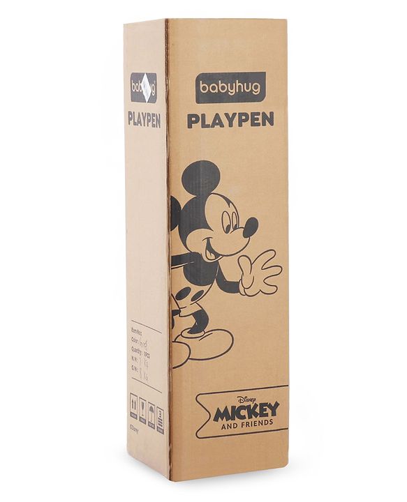 Babyhug Disney Mickey Printed Playpen - Grey