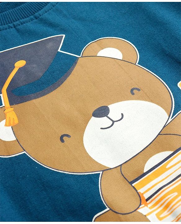 Babyhug Cotton Knit Full Sleeves Sweat Shirts with Teddy & Tie Print Pack of 2 - Multicolour