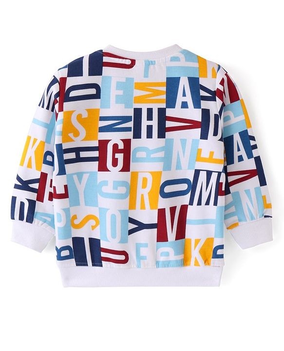 Babyhug Cotton Knit Full Sleeves Sweat Shirts with Text Print Pack of 2 - Multicolour