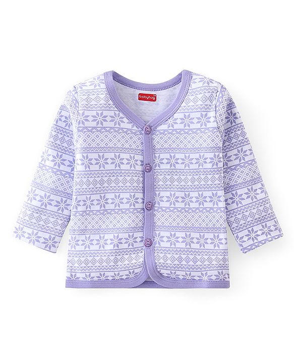 Babyhug 100% Cotton Knit Full Sleeves Penguin Printed Front Open Jhablas Pack Of 3 - Multicolour