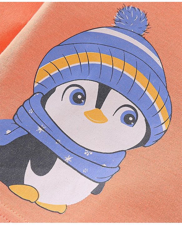 Babyhug 100% Cotton Knit Full Sleeves Penguin Printed Front Open Jhablas Pack Of 3 - Multicolour