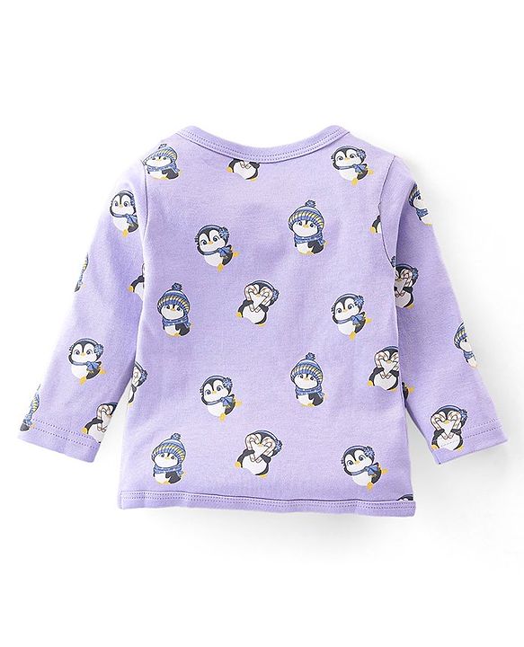 Babyhug 100% Cotton Knit Full Sleeves Penguin Printed Front Open Jhablas Pack Of 3 - Multicolour