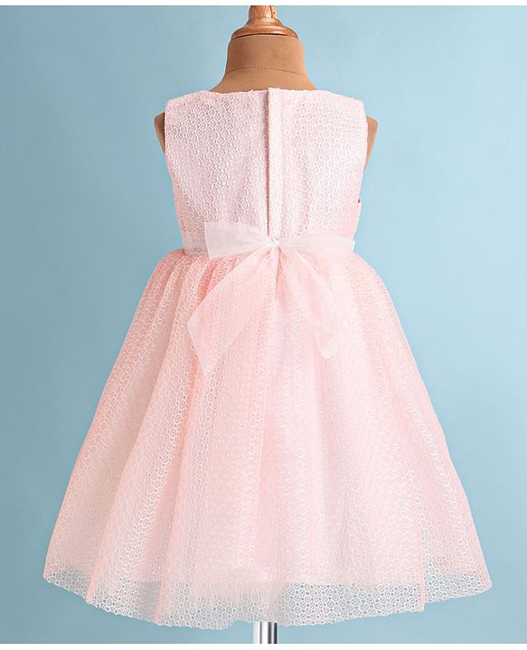 Babyhug Woven Full Sleeves Honeycomb Textured Fabric Fit & Flared Party Frock with Blazer & Floral Applique - Mint