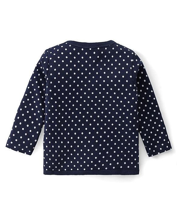 Babyhug 100% Cotton Front Open Set of Vets with Teddy Floral & Polka Dots Print Pack of 3 - Pink Maroon & Navy Blue