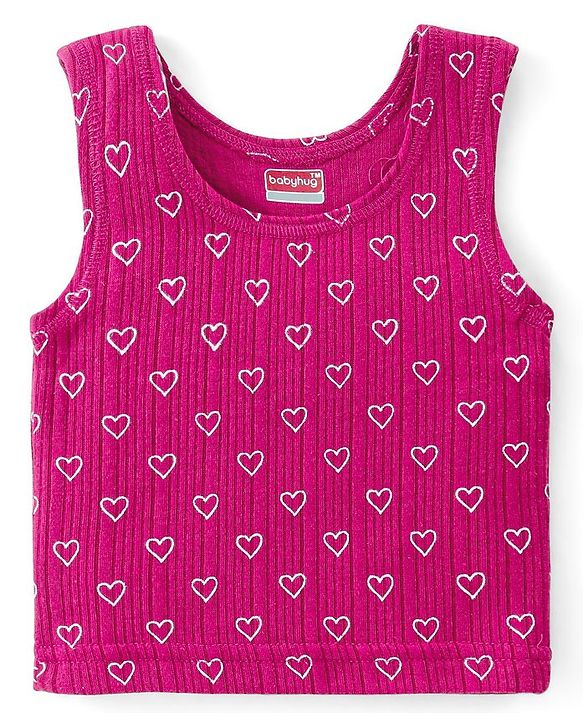 Babyhug Full Sleeves Vest Pullover & Thermal Wear Pant Heart Print Pack Of 3 - Wine